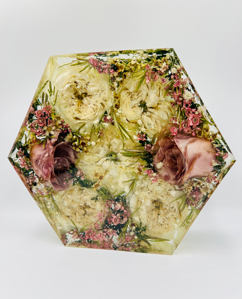 Közepes méretű hexagon emlékőrző (20.5x18x5cm) RENDELÉSRE