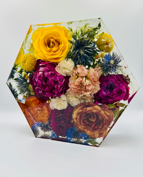 Közepes méretű hexagon emlékőrző (20.5x18x5cm) RENDELÉSRE